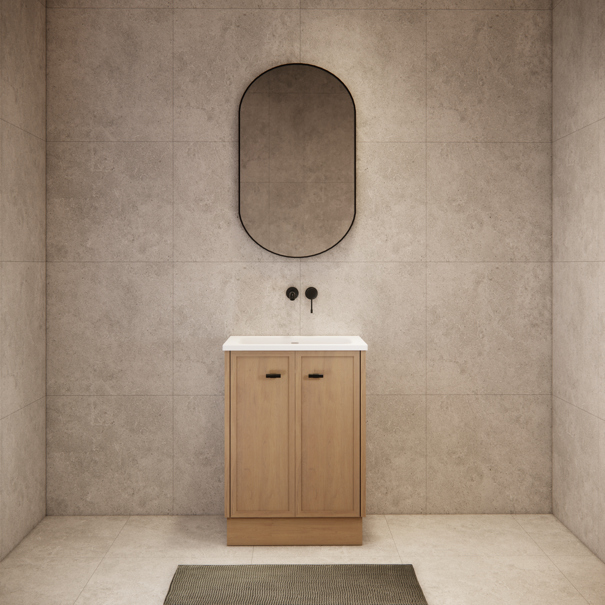 ABS 600mm Tofino Coastal Oak Shaker Vanity