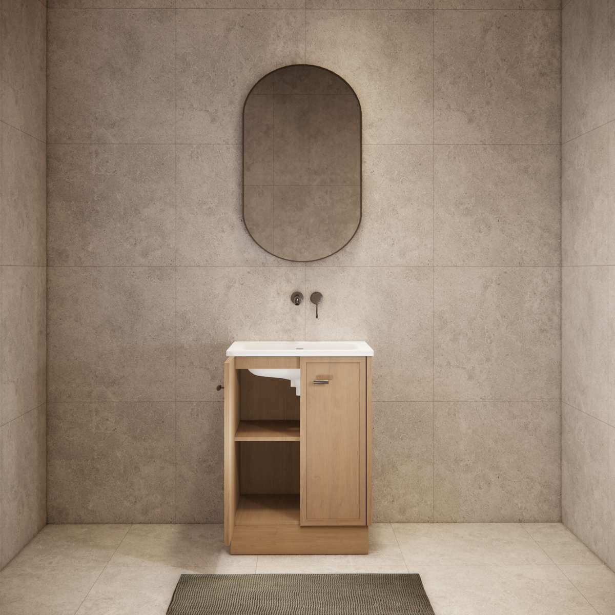 ABS 600mm Tofino Coastal Oak Shaker Vanity