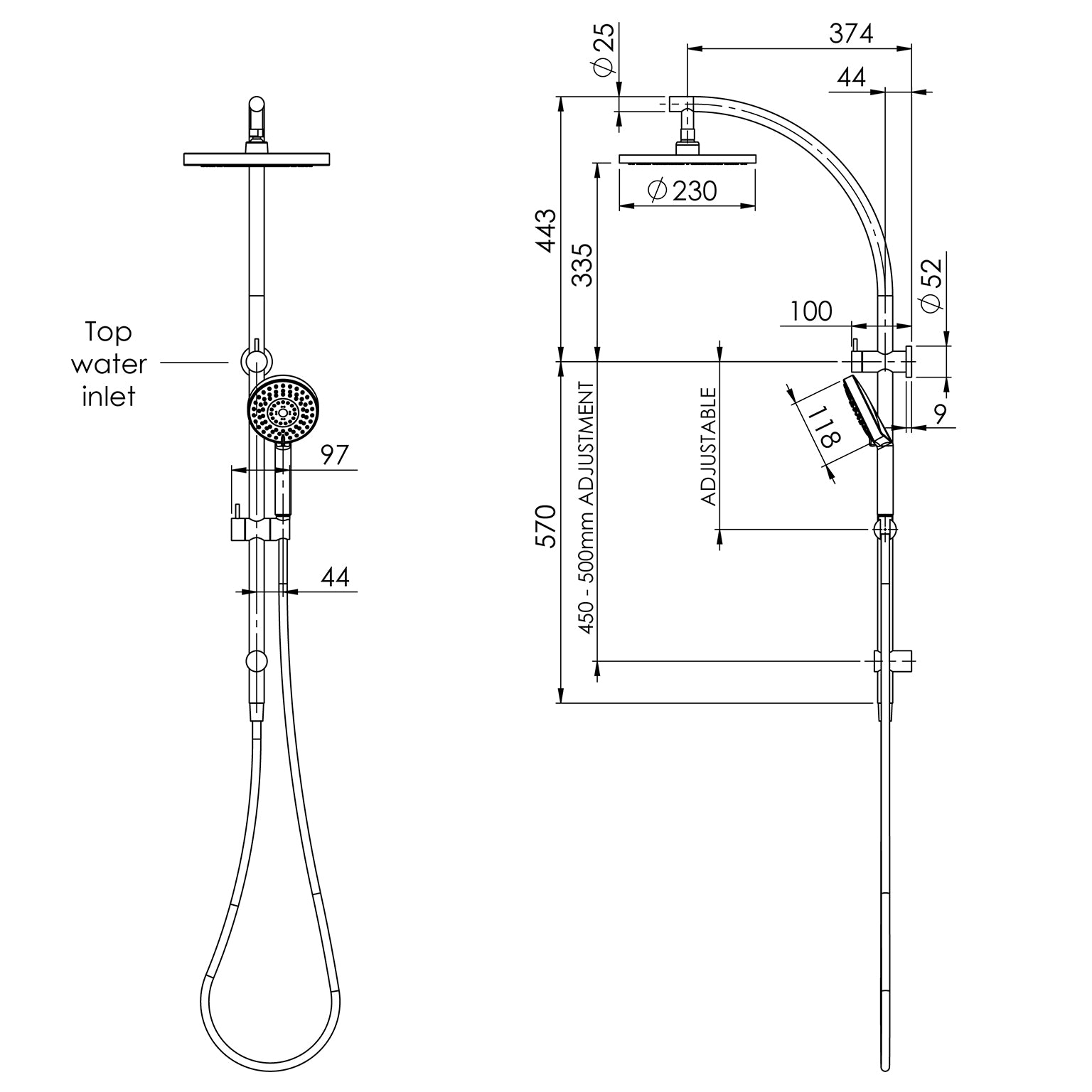 Phoenix Vivid Twin Shower V726