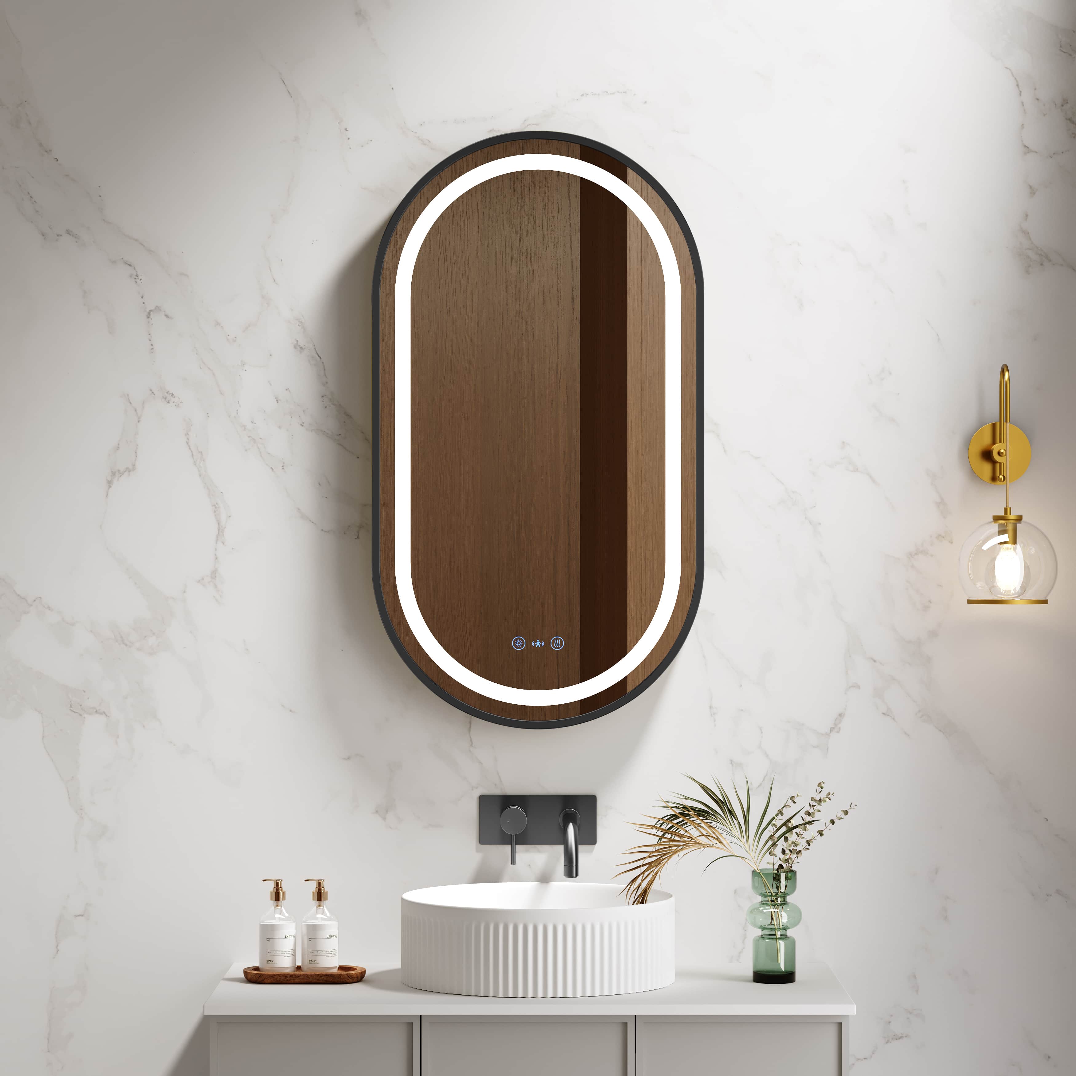 Mercio Venus 500 x 900mm Oval Framed LED Mirror