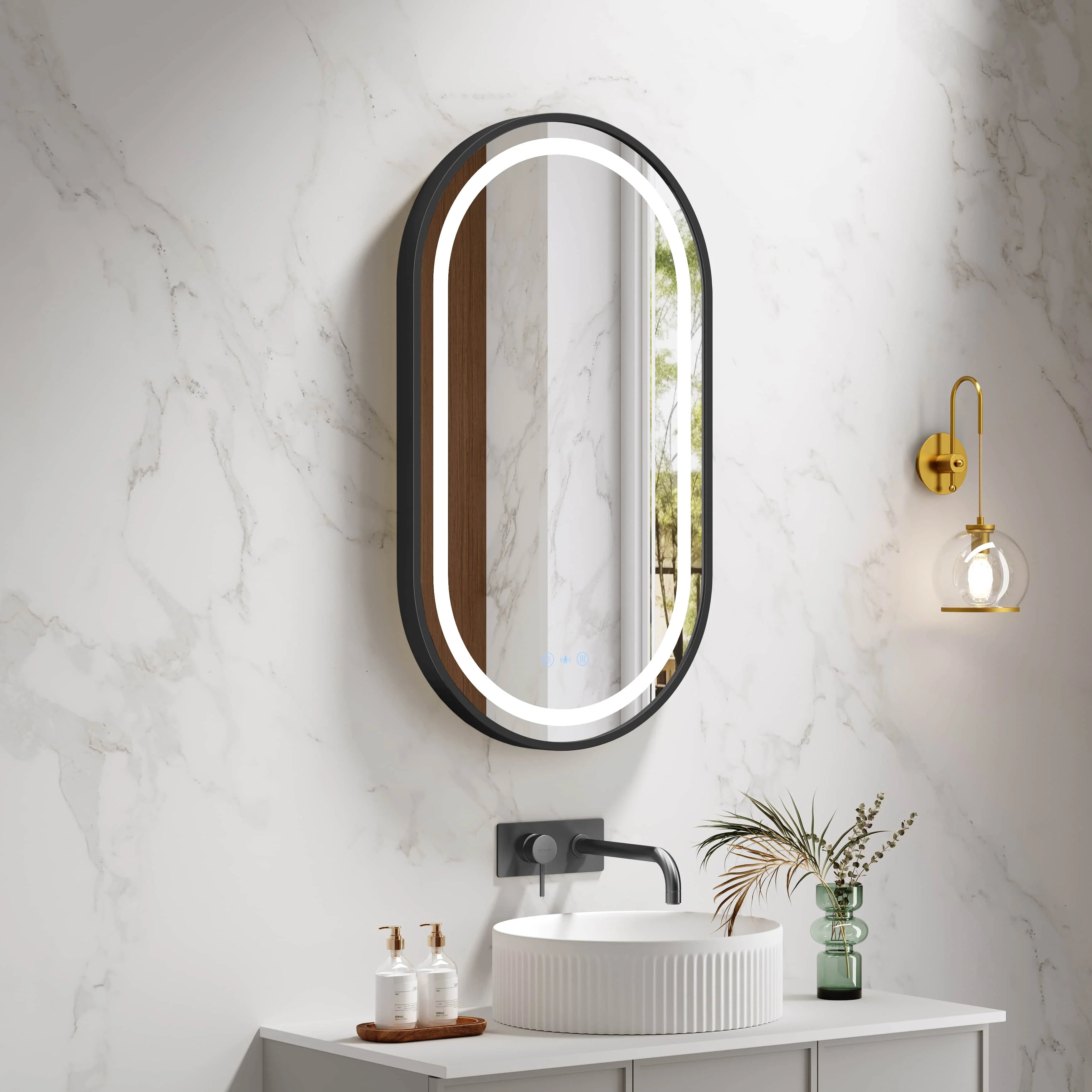 Mercio Venus 500 x 900mm Oval Framed LED Mirror