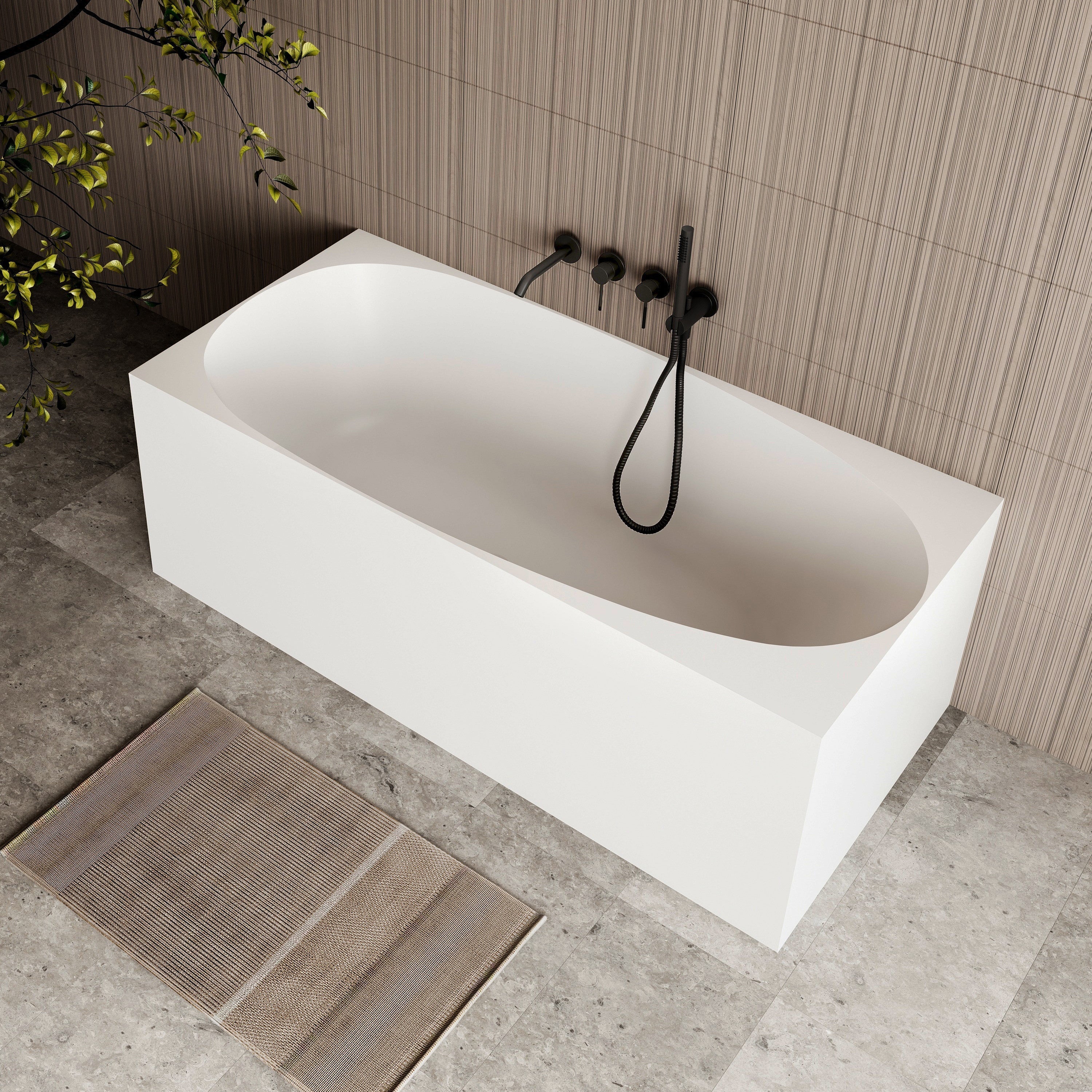 Cassa Design New Multi Square 1500mm Corner Back to Wall Bath Gloss White BT-MS1500