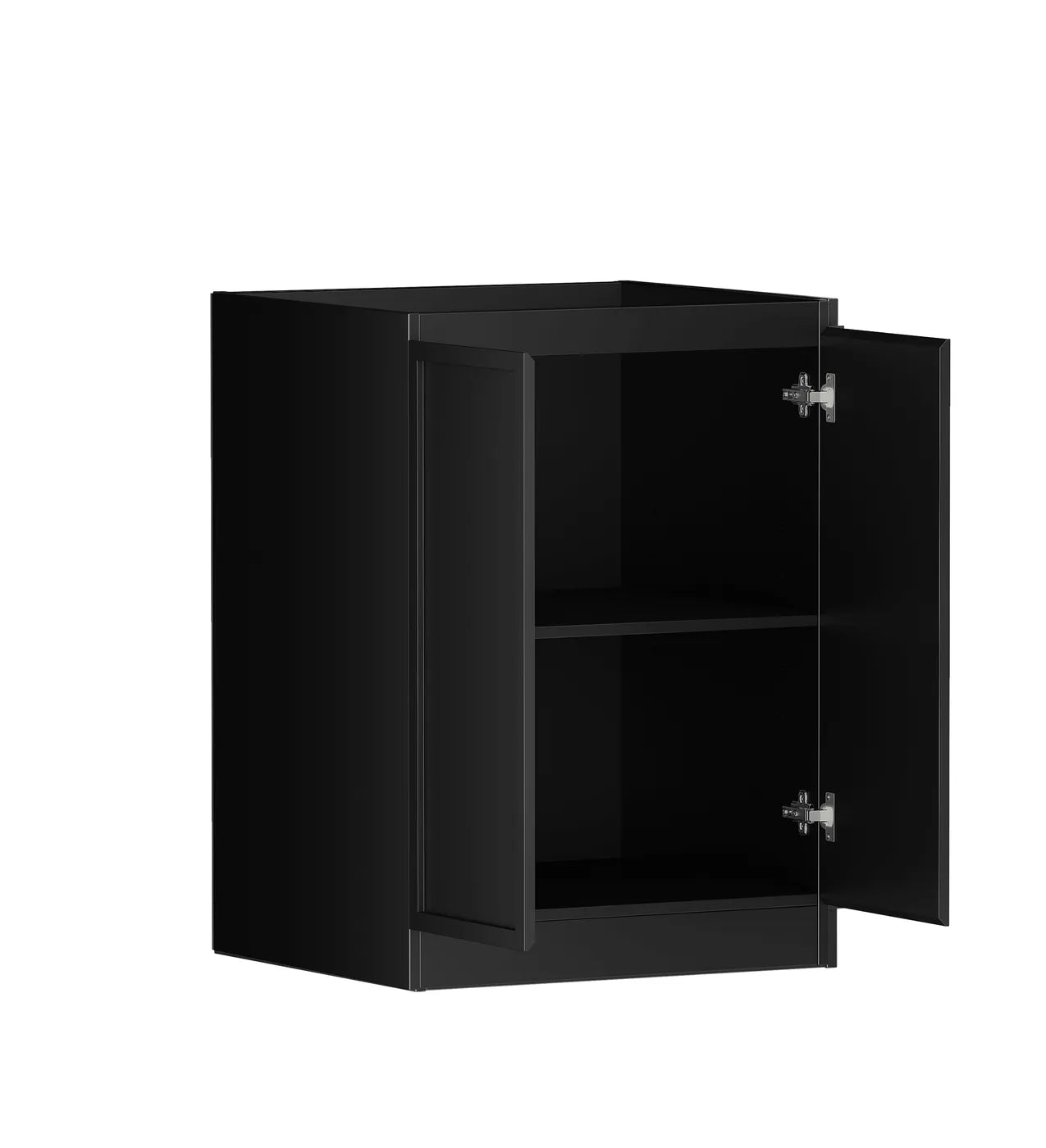 Otti Hampshire Black Base Laundry Cabinet with Stone Top & Sink 1060 x 600 x 900