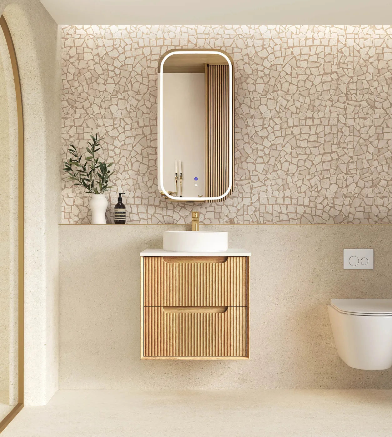 Otti Byron Fluted 600mm Woodland Oak Vanity