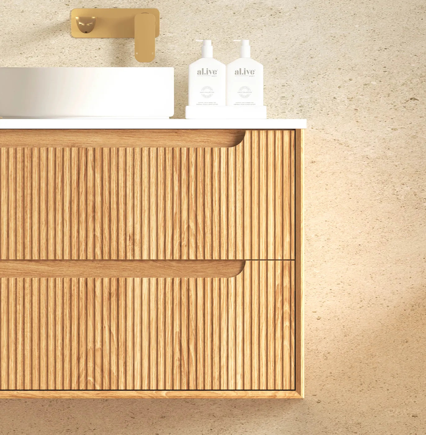 Otti Byron Fluted 750mm Woodland Oak Vanity