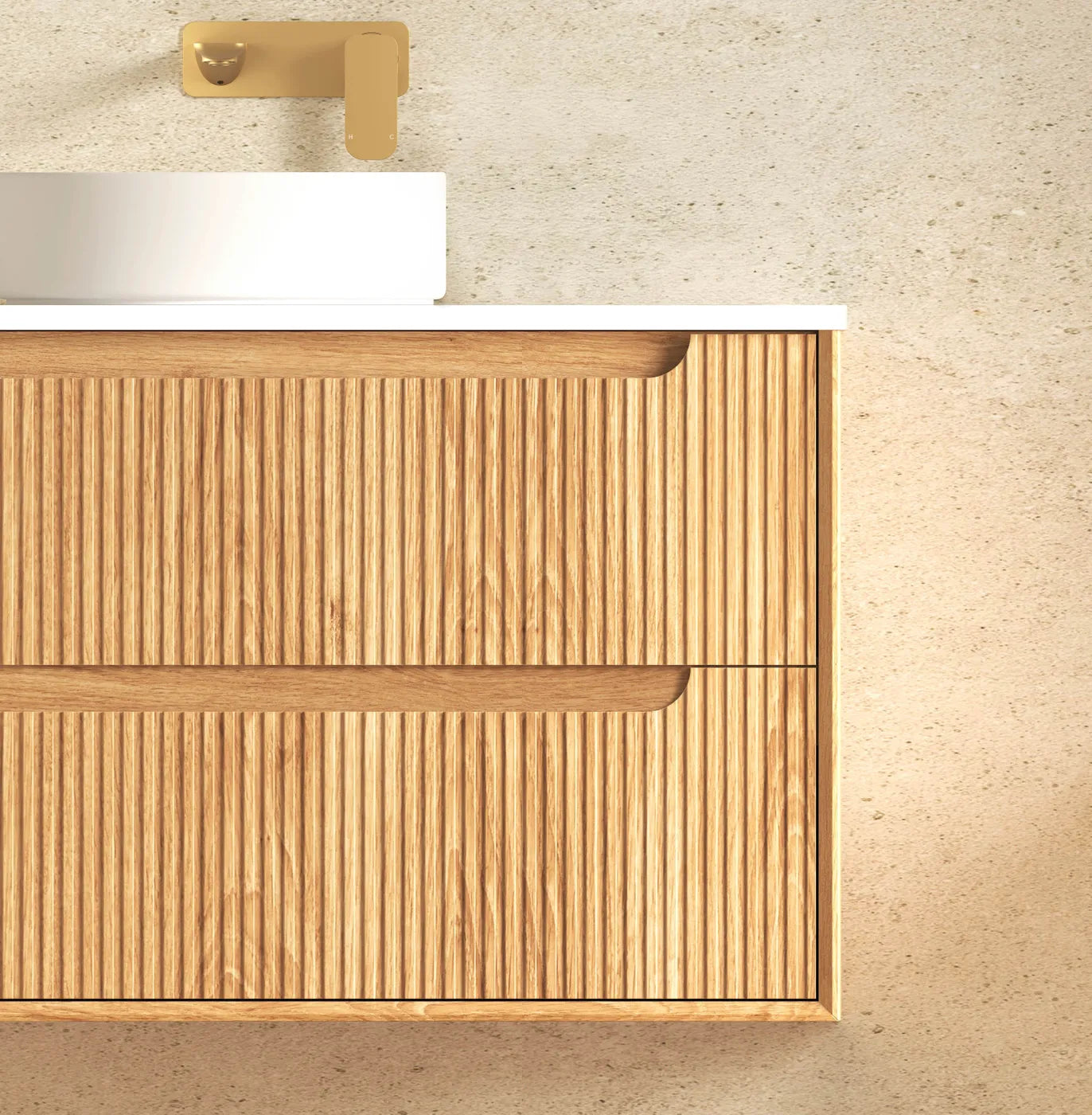 Otti Byron Fluted 1500mm Woodland Oak Vanity