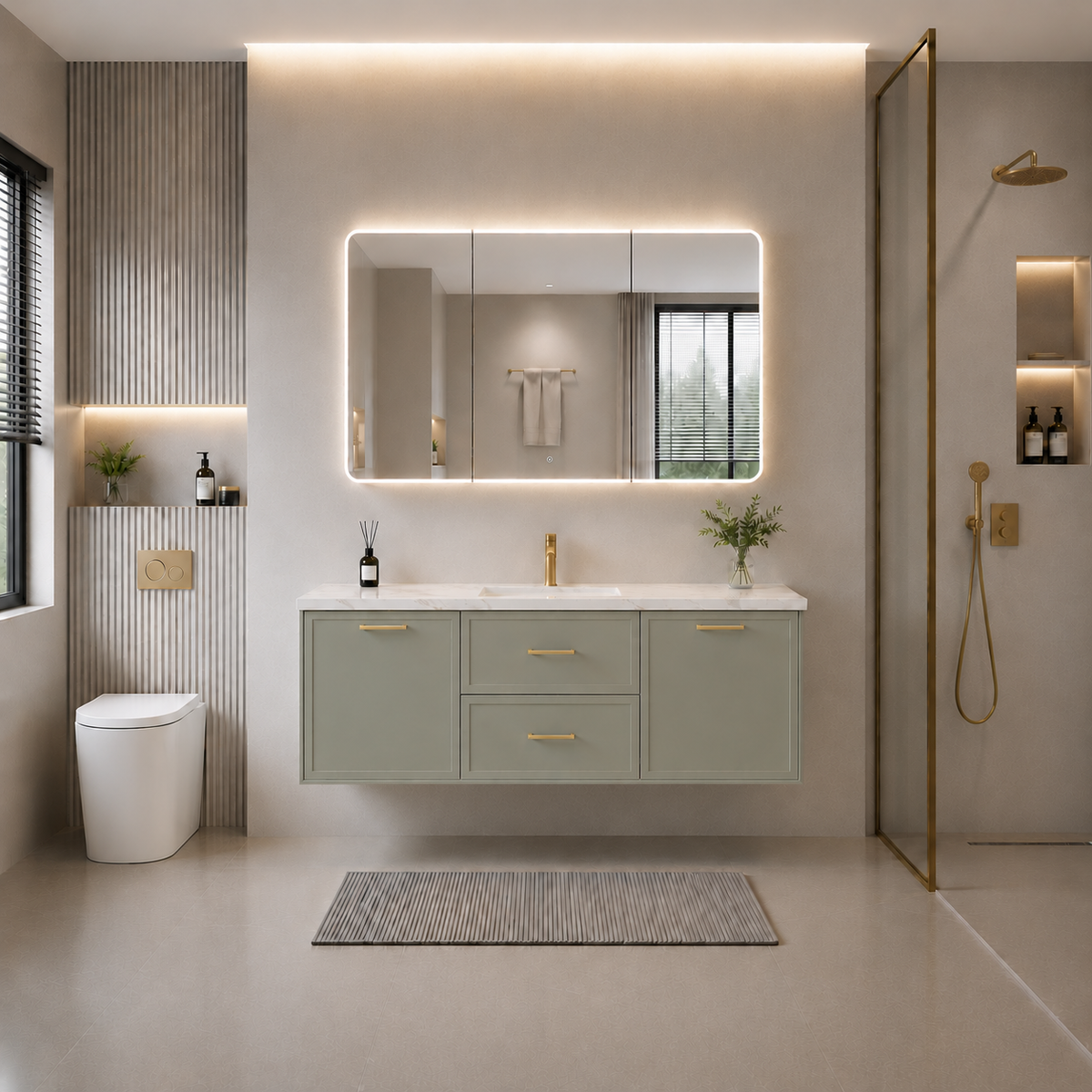 Lukka Kingsley Federation 1200mm Wall Hung Double Bowl Vanity