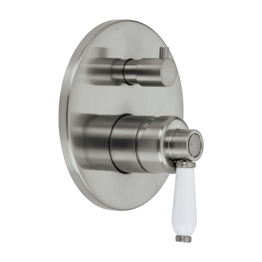 Fienza Eleanor Shower/Bath Diverter Mixer Brushed Nickel/Ceramic Handle 202102BN