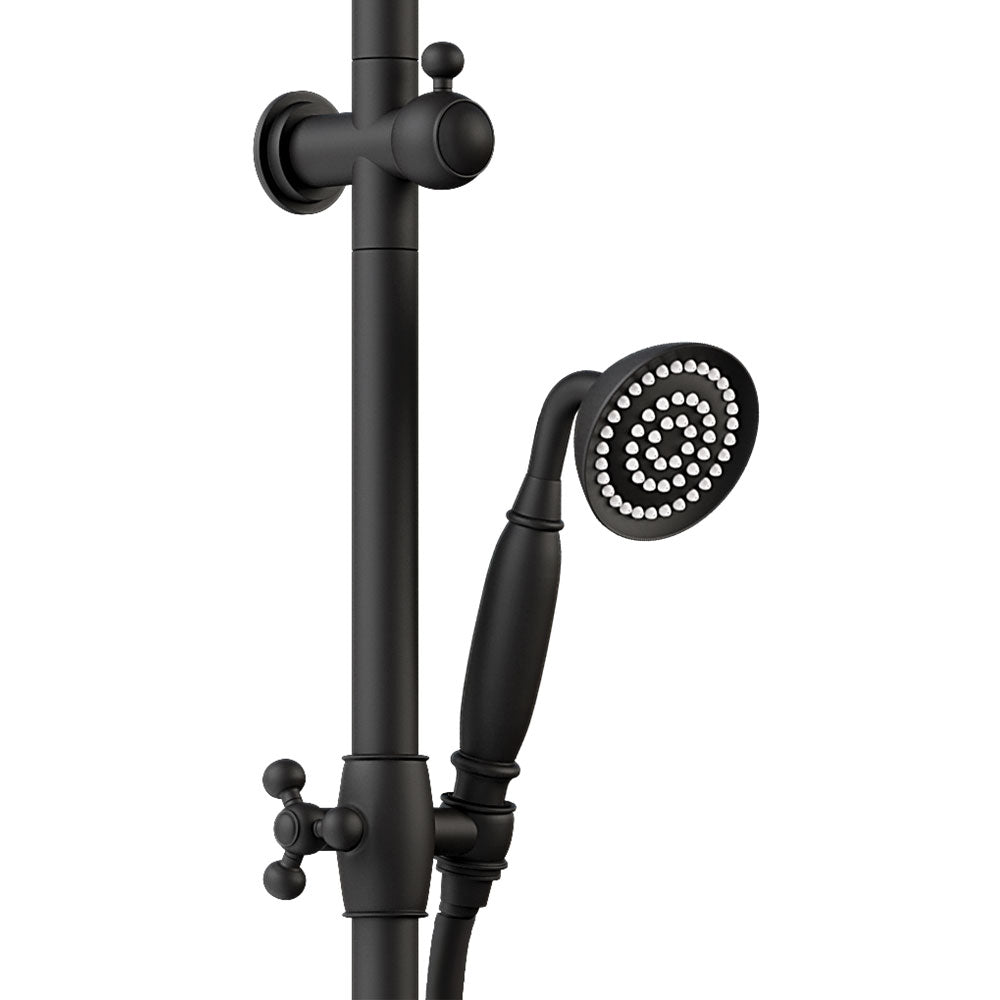 Fienza Lillian Twin Shower Rail Matte Black 455114B