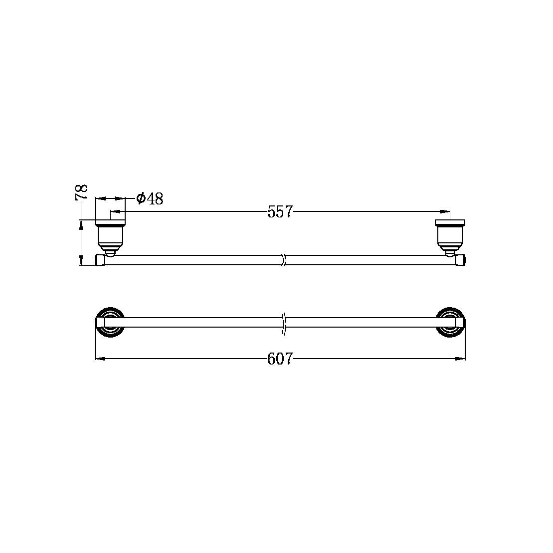 Nero York 600mm Single Towel Rail NR6924