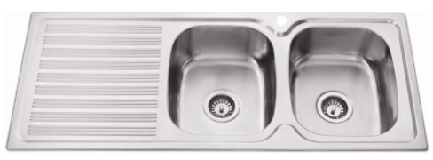 BUK Right Hand Double Bowl Sink with Drainer JK118.1RS
