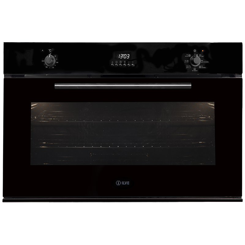 Ilve 90cm Multifunction Black Electric Wall Oven ILO994BV
