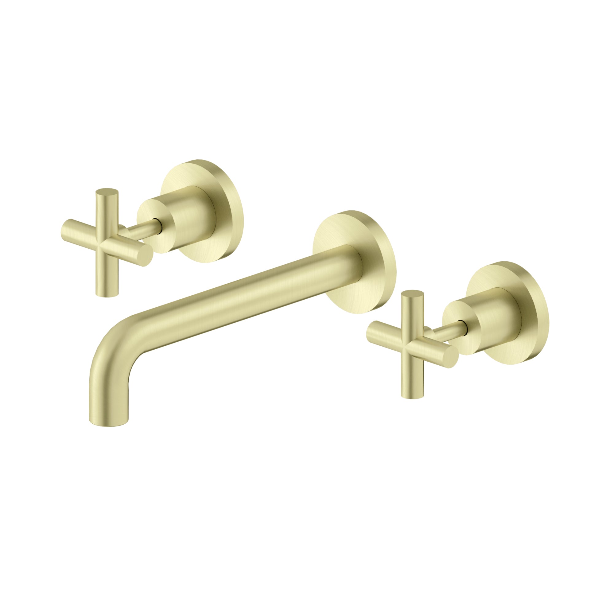 Nero X Plus Wall Basin/Bath Set Brushed Gold 180mm Spout NR201607bBG