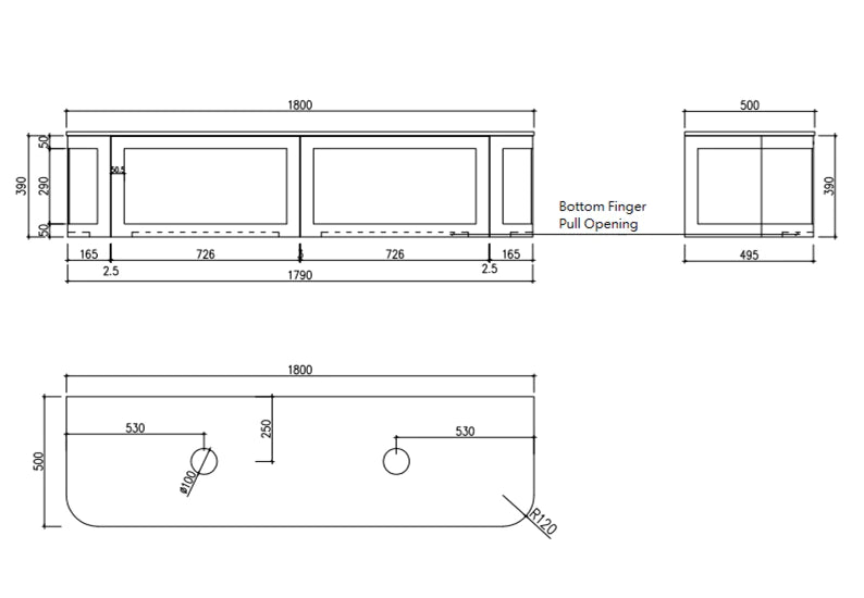 Cassa Design Westminster Wall Hung Vanity